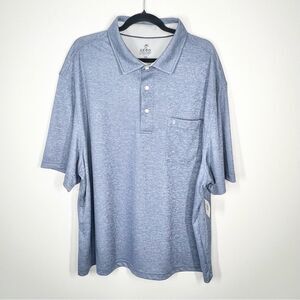 NWT Izod Saltwater Sunshield Pro Medieval Blue Short Sleeve Polo Big & Tall 2XB